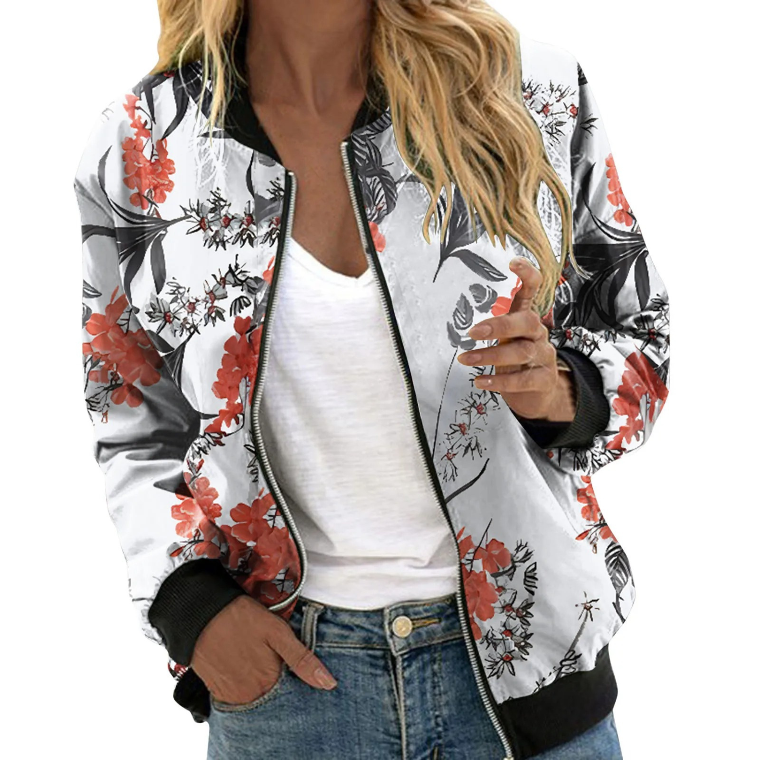 Women's Floral Bomber Jacket | Summer