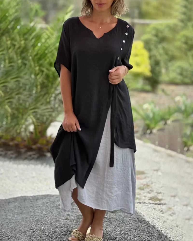 Women's Boho Asymmetrical Dress | Midi