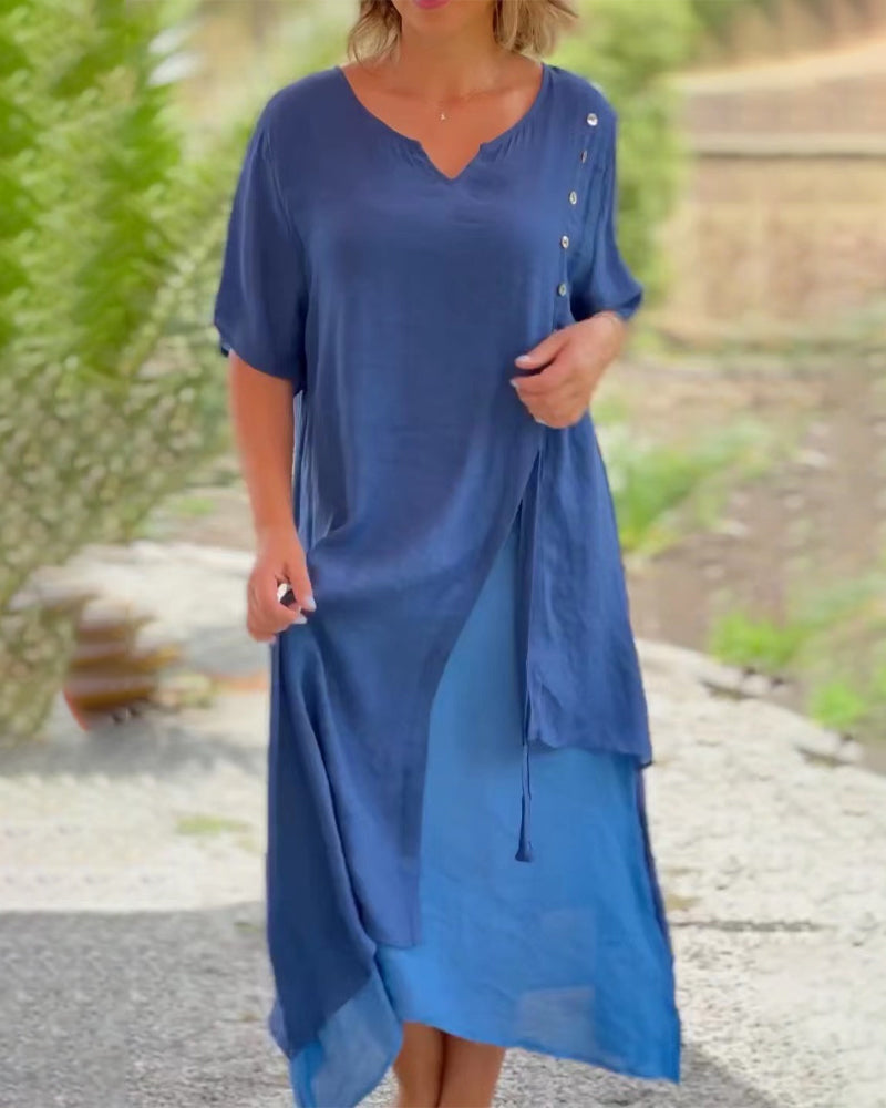 Women's Boho Asymmetrical Dress | Midi