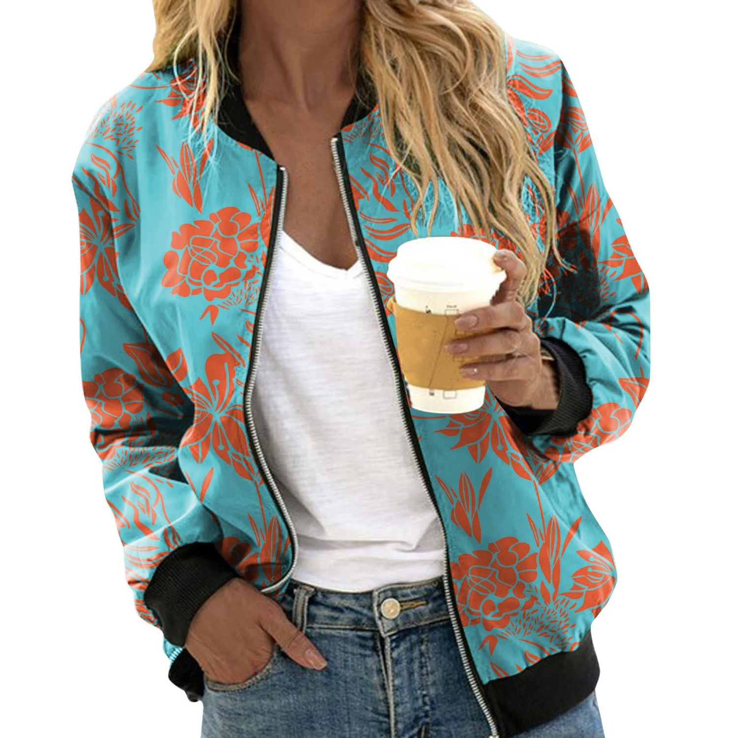 Women's Floral Bomber Jacket | Summer