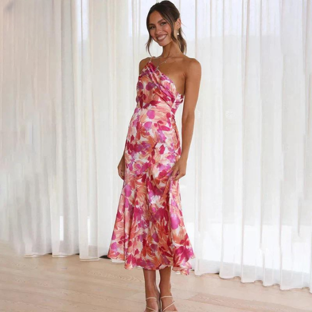 Women's Elegant Pink Summer Dress | Maxi