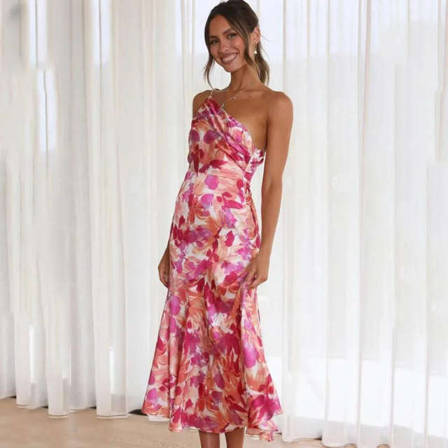 Women's Elegant Pink Summer Dress | Maxi