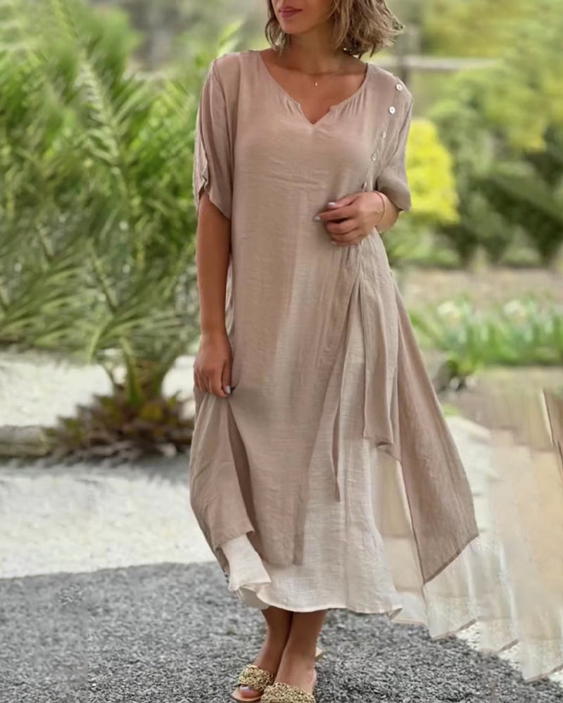 Women's Boho Asymmetrical Dress | Midi