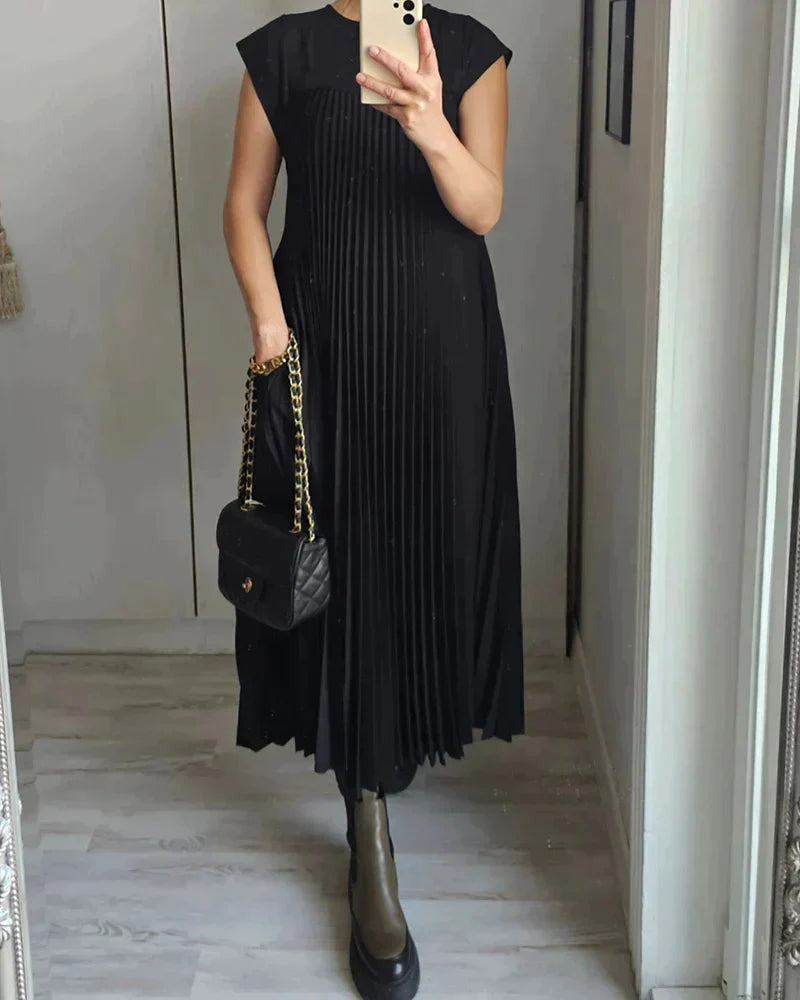 WOMEN'S CASUAL LONG PLEATED DRESS | VINTAGE STYLE