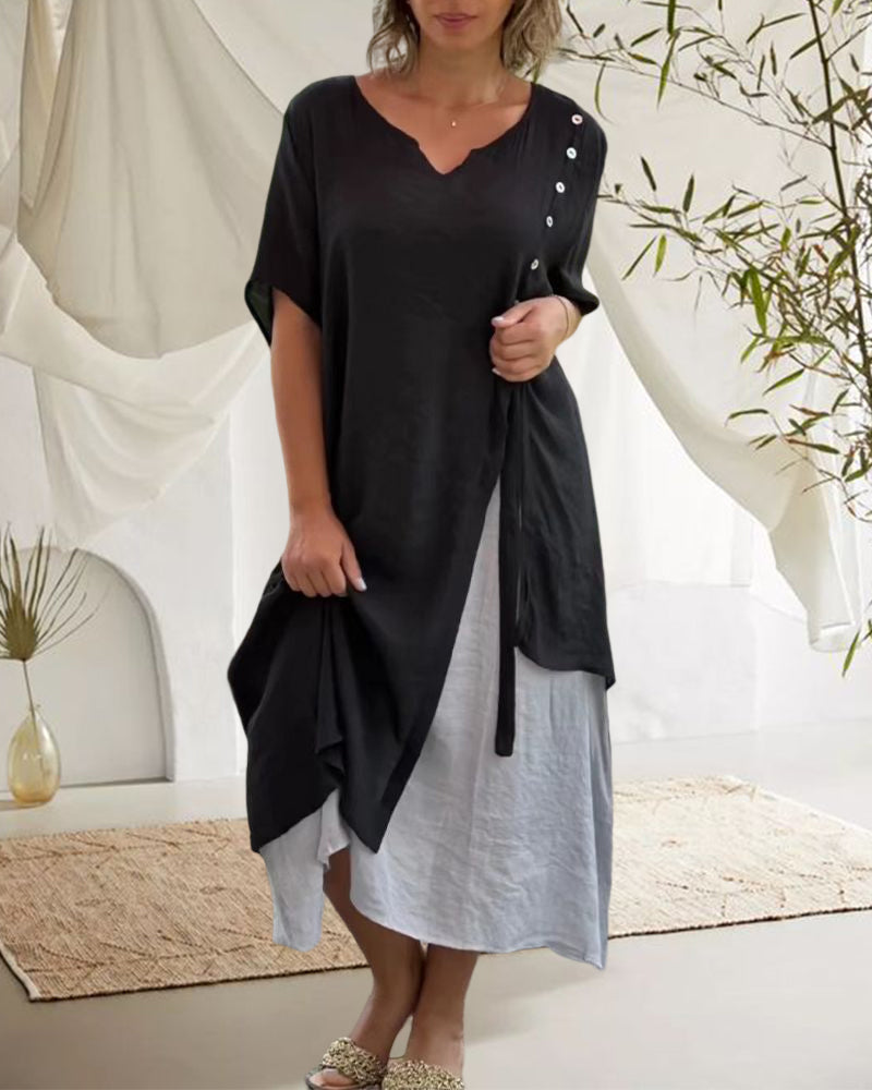 Women's Boho Asymmetrical Dress | Midi