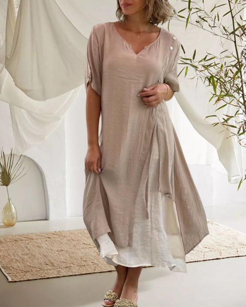 Women's Boho Asymmetrical Dress | Midi