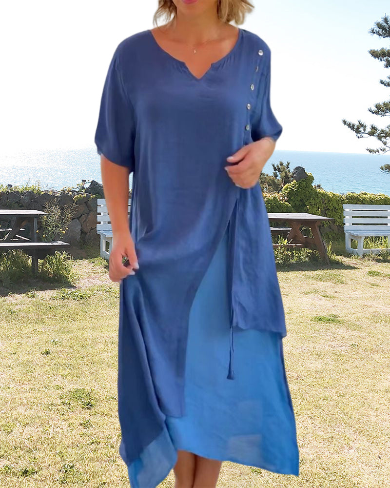 Women's Boho Asymmetrical Dress | Midi