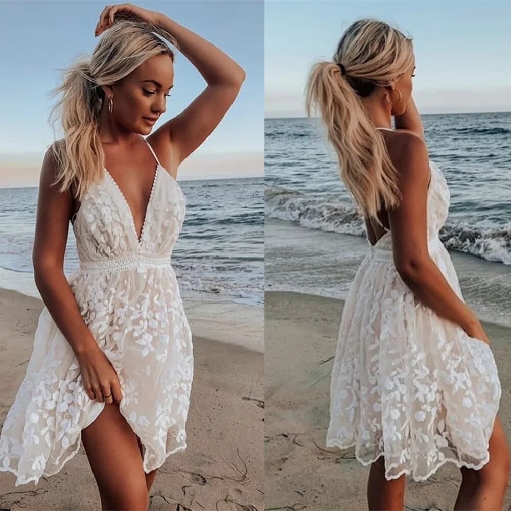 Women's Embroidered Mini Dress | Summer