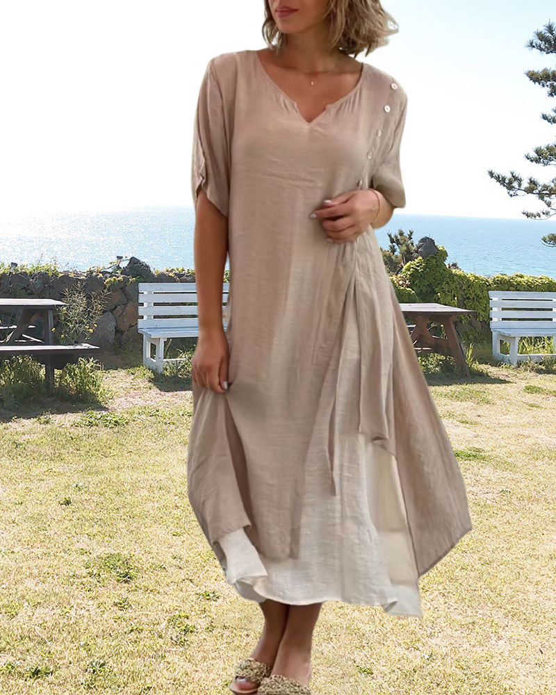 Women's Boho Asymmetrical Dress | Midi