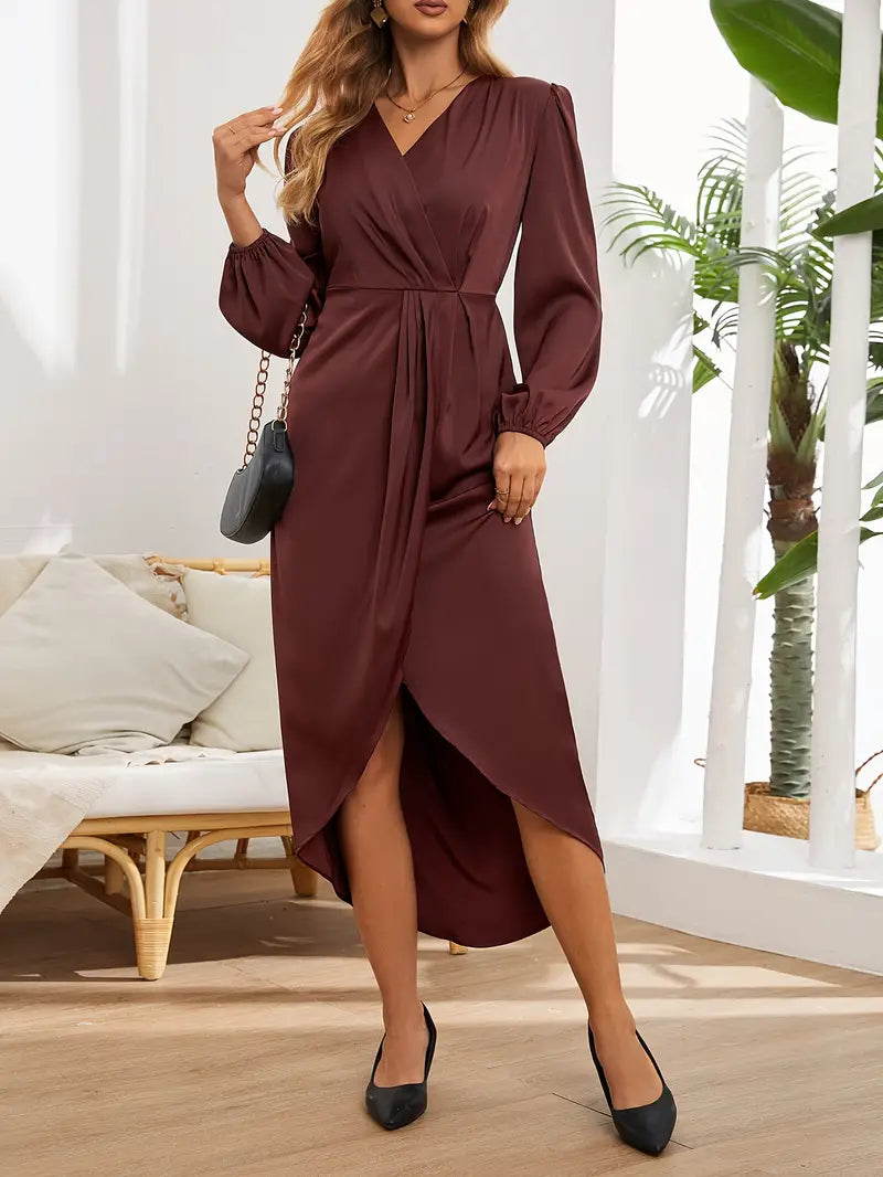 Women's Elegant V-neck Maxi Dress | Casual