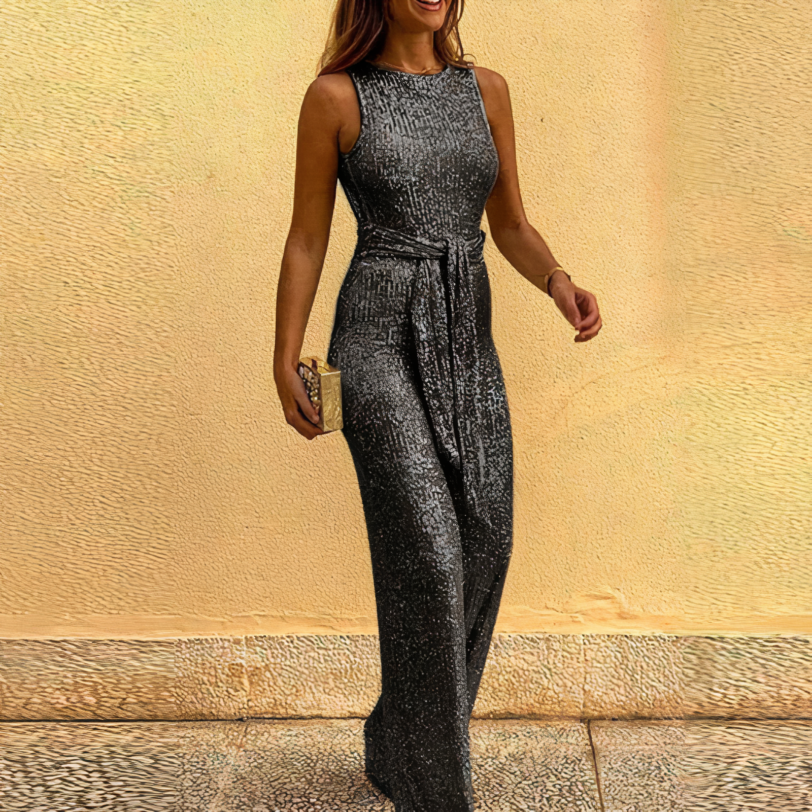 Zeinab | Women's Glitter Evening Dress | Maxi