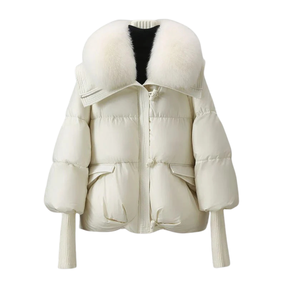 Women's Short Puffer Chic Winter Jacket | Waist