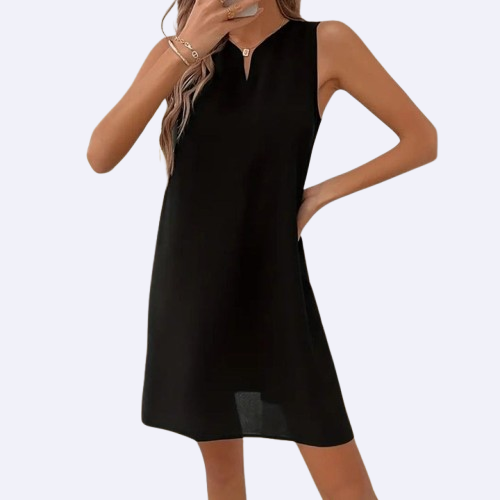 Women's Elegant Notch Neck Tank Dress | Sophisticated