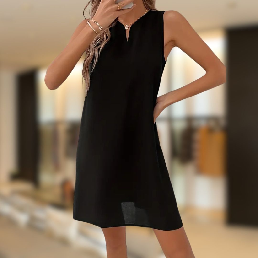 Women's Elegant Notch Neck Tank Dress | Sophisticated