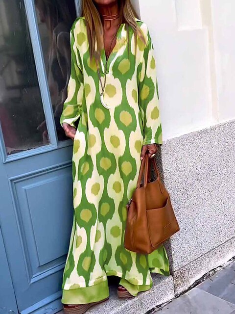 Women's Printed Loose Long Dress | Maxi