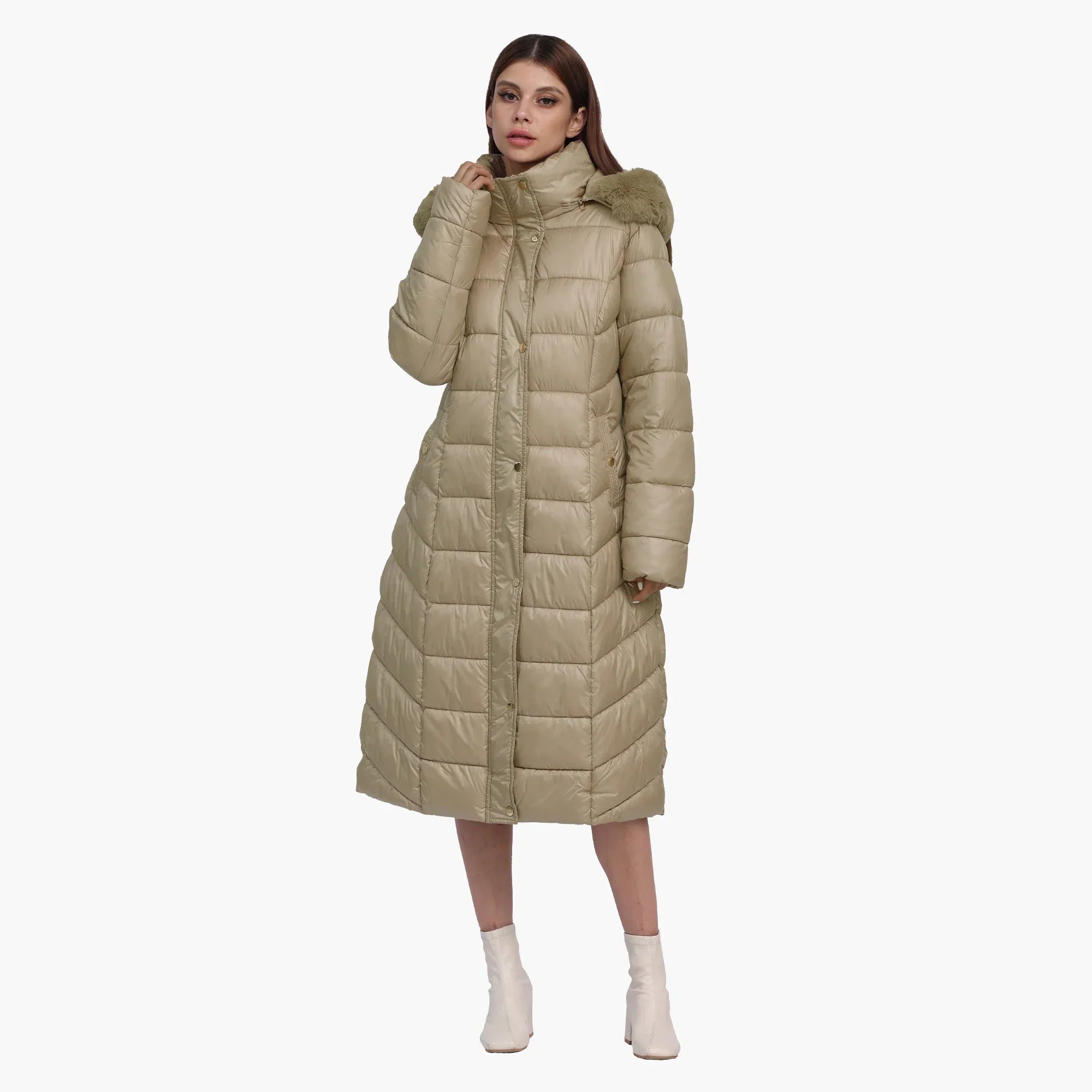 Women's Long Winter Parka Puffer Jacket | Hooded