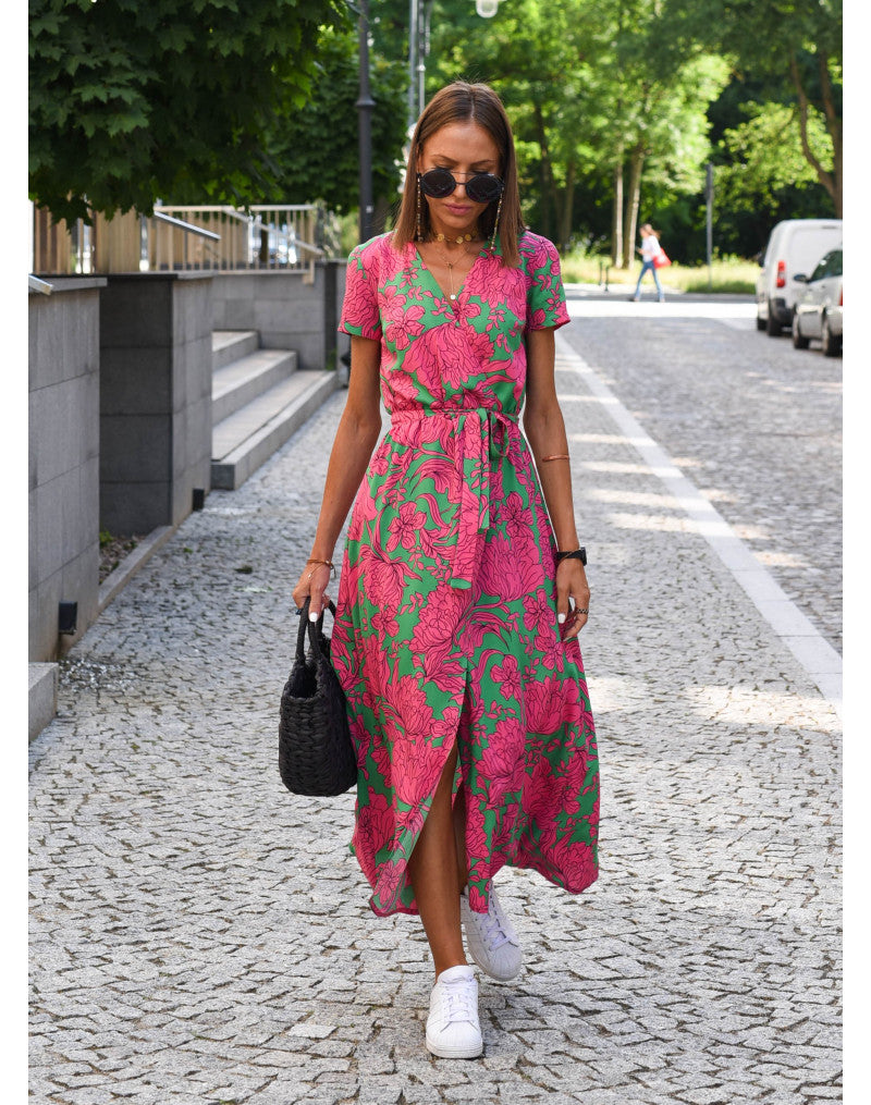 Women's Floral Wrap Summer Dress | Midi