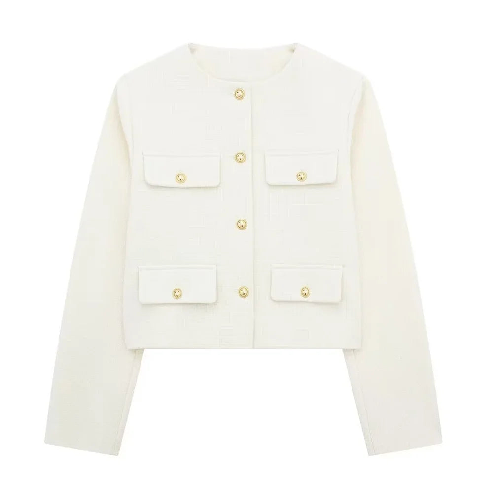 Isla | Women's Round Neck Jacket | Cropped