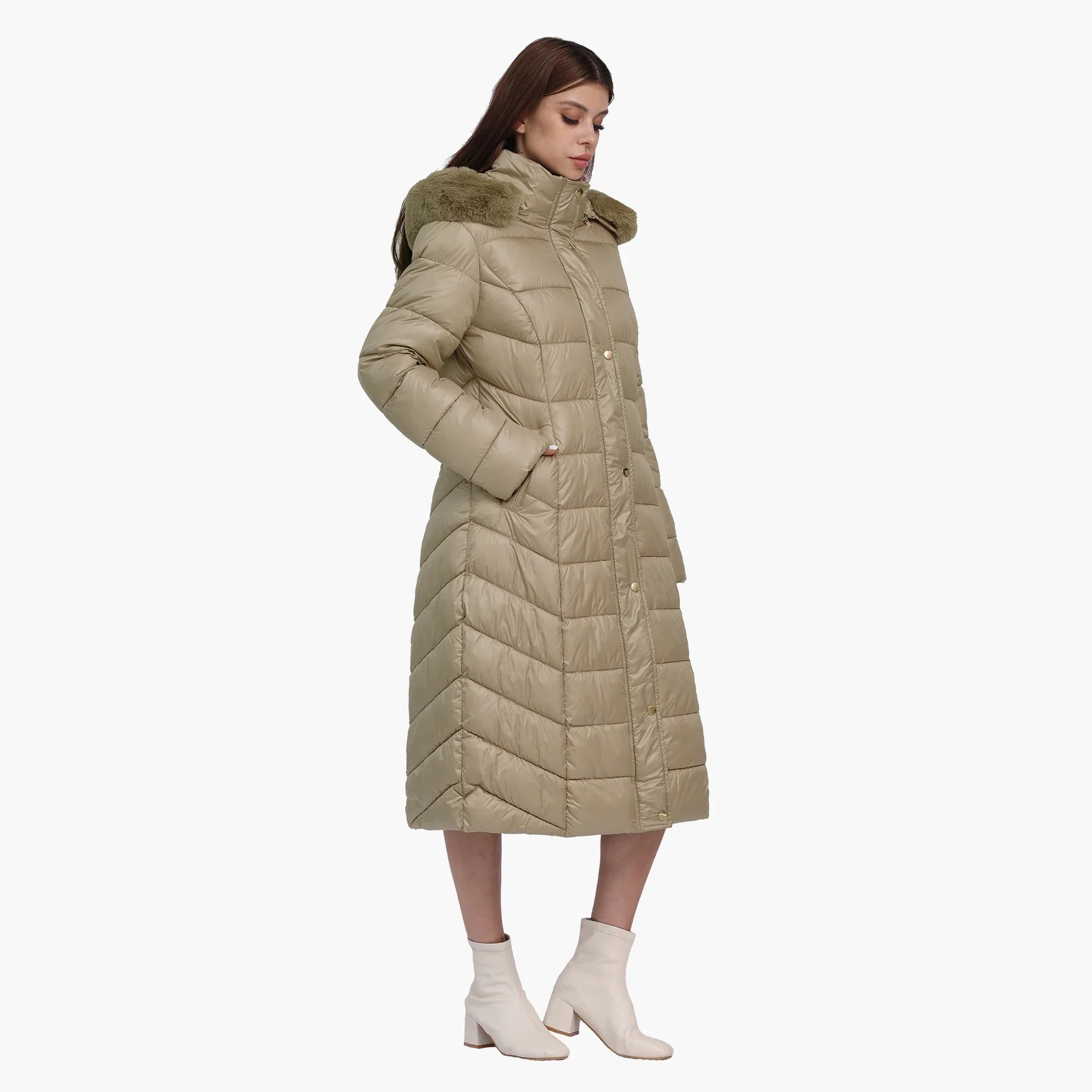 Women's Long Winter Parka Puffer Jacket | Hooded