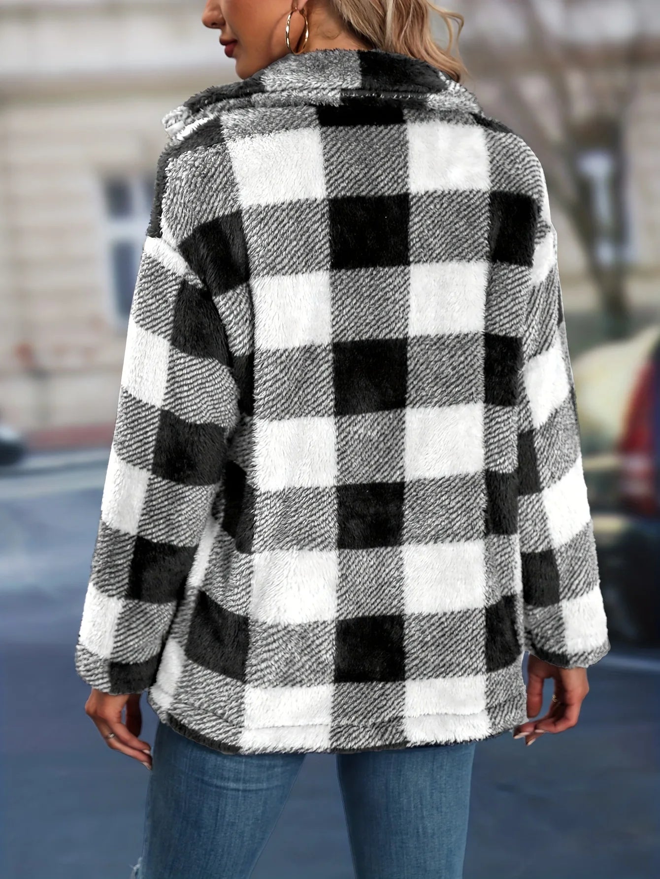 Women's Warm Plaid Winter Coat | Classic