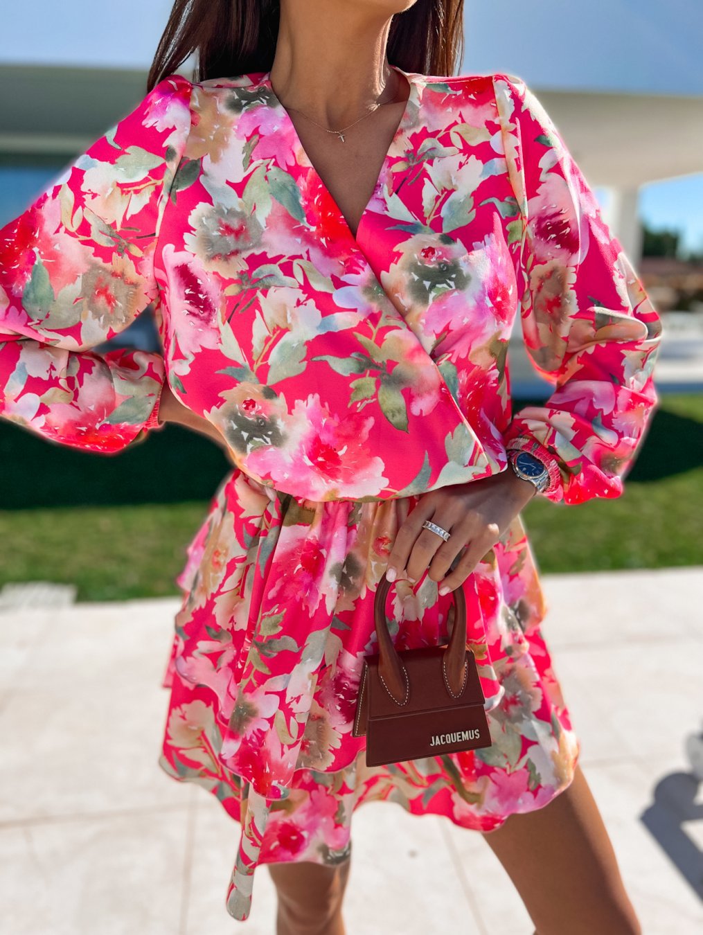 Skyler | Women's Floral Long-sleeve Shirt Dress | Midi