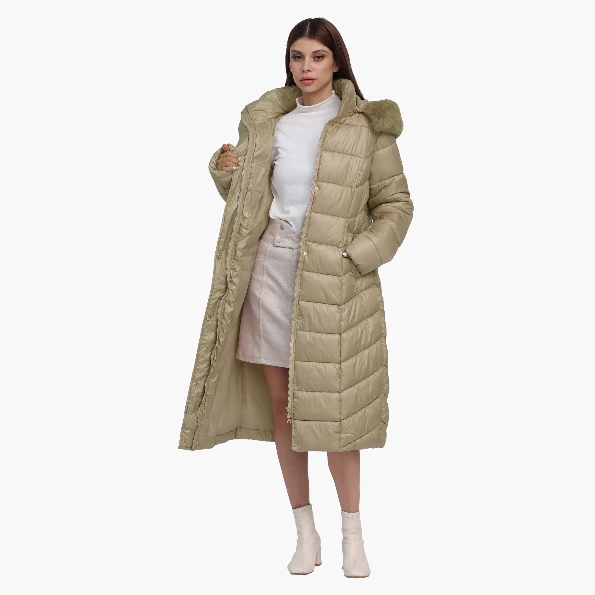 Women's Long Winter Parka Puffer Jacket | Hooded