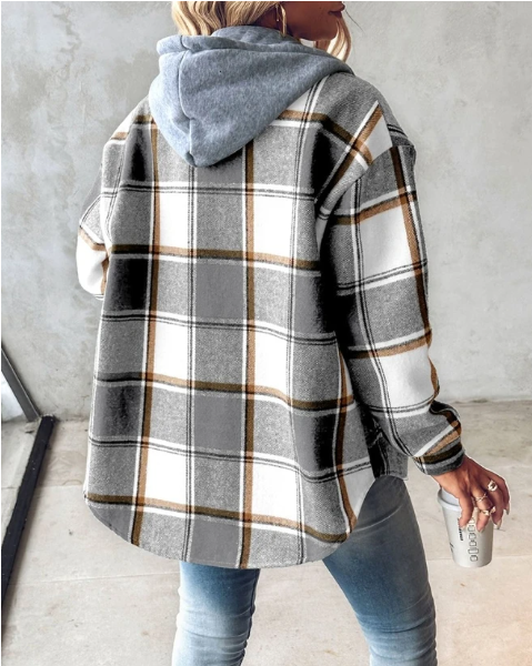 Women's Striped Hooded Jacket | Winter