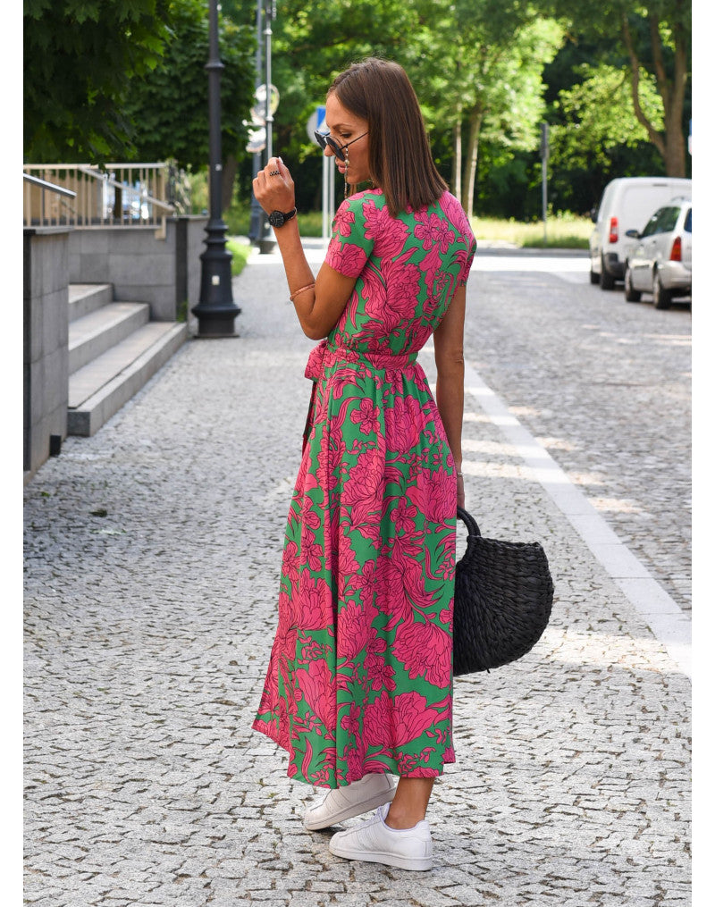 Women's Floral Wrap Summer Dress | Midi