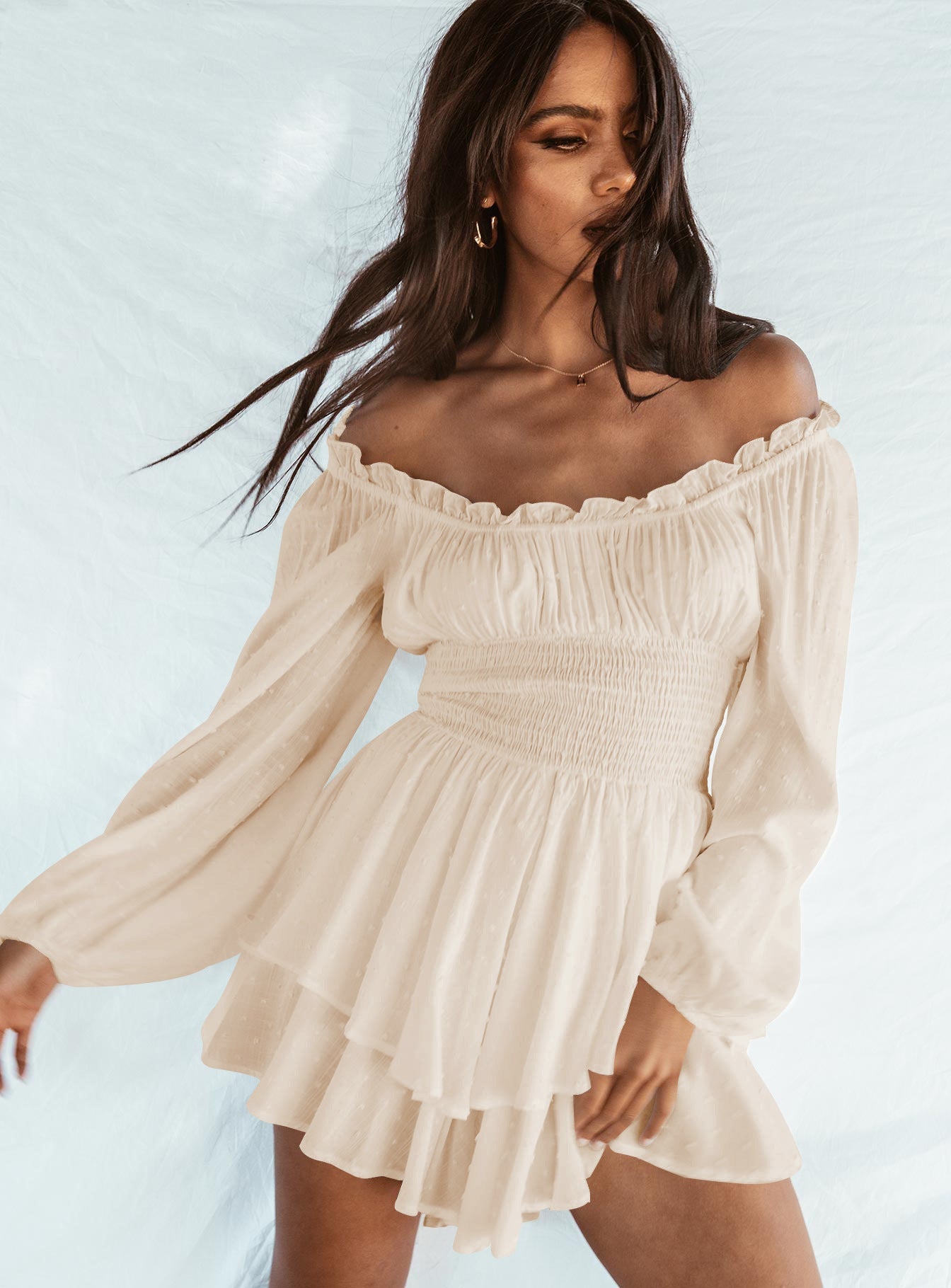 Daniella | Women's Off-shoulder Ruffled Summer Dress | Mini