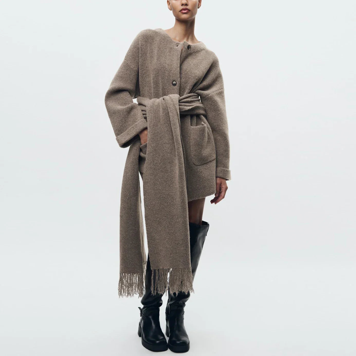 Andrea | Women's Long Knitted Cardigan | Winter