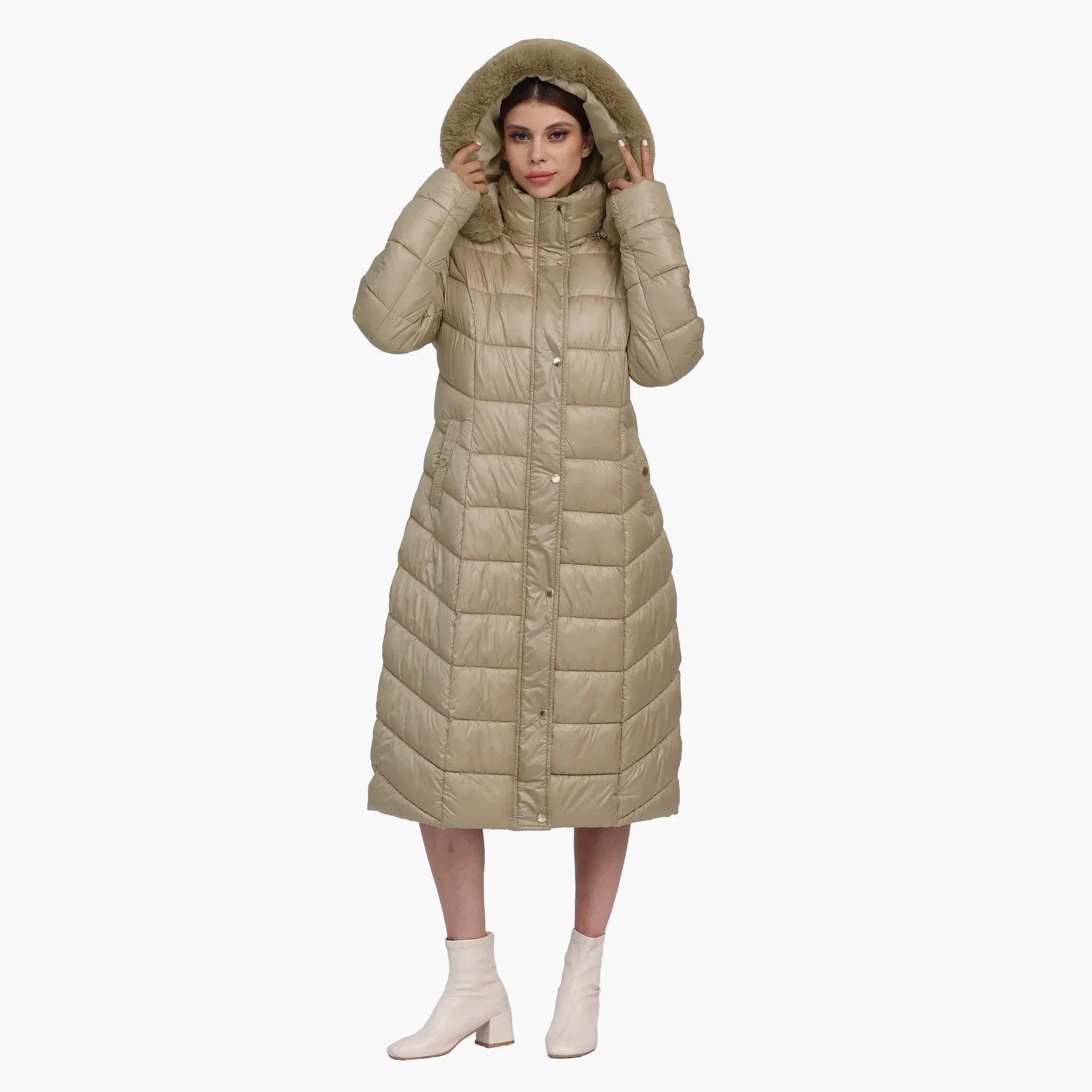 Women's Long Winter Parka Puffer Jacket | Hooded