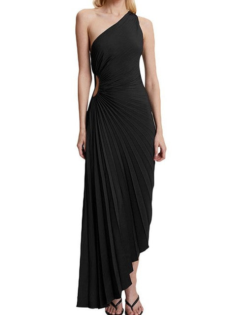 Women's One-shoulder Pleated Dress | Timeless