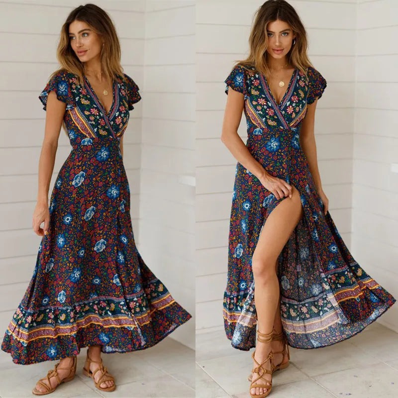 Women's boho summer dress | Maxi