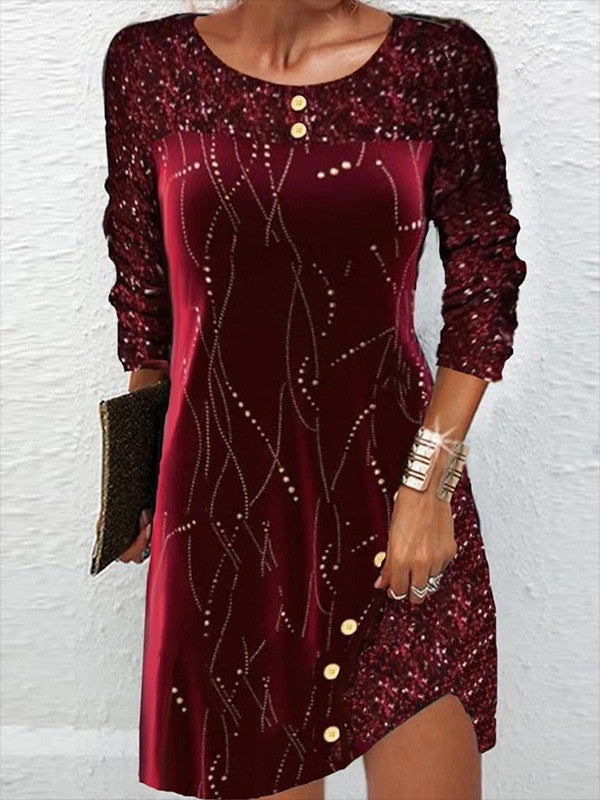 Women's Velvet Glitter Tunic Dress | Casual