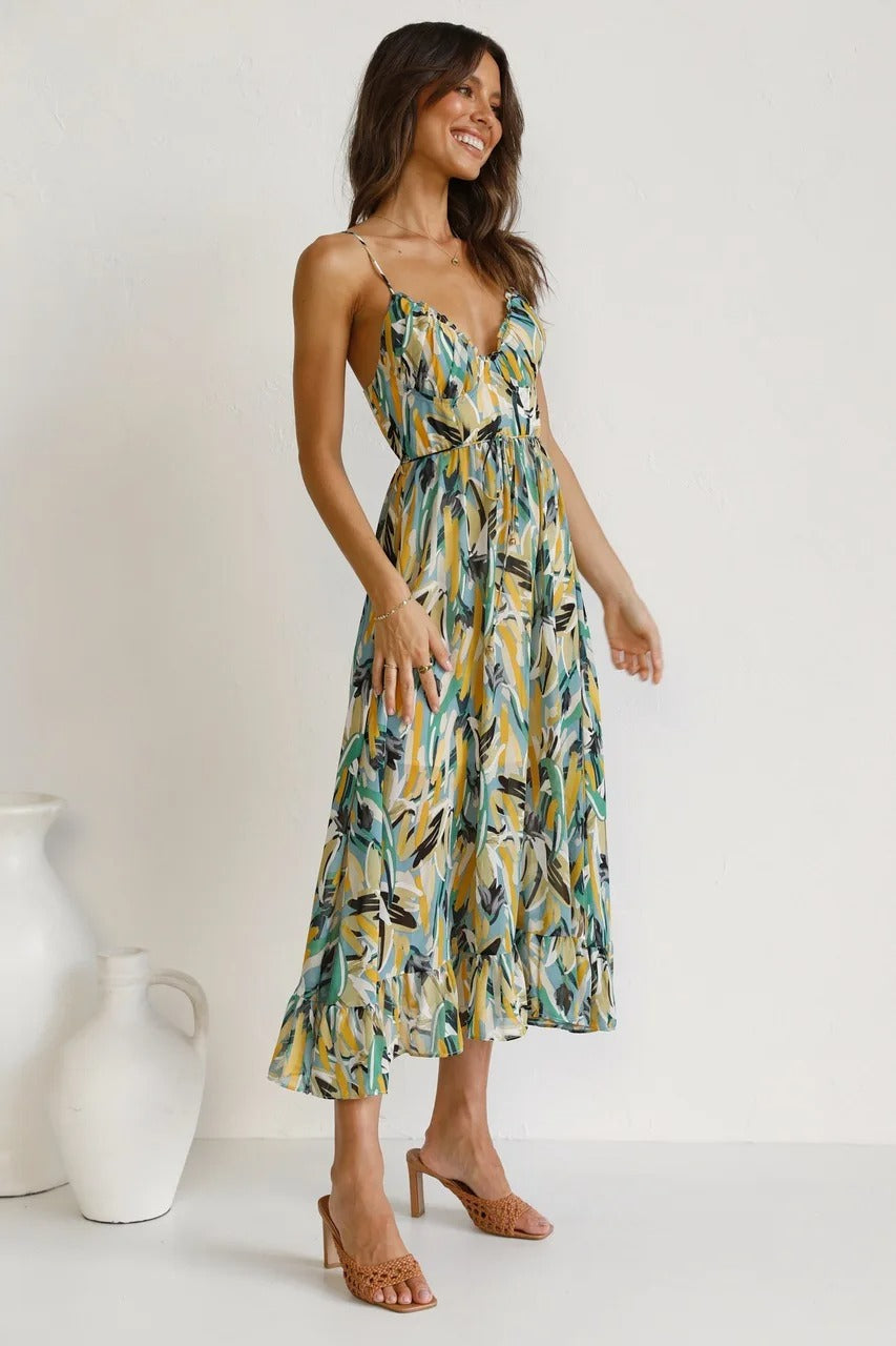 Women's Boho Summer Beach Dress | Midi