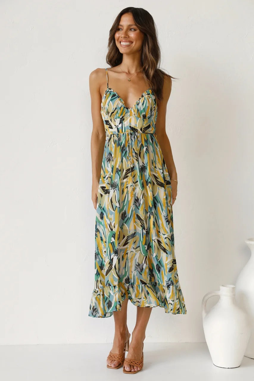 Women's Boho Summer Beach Dress | Midi