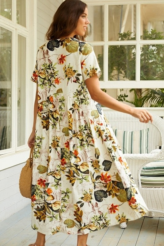 Women's Long Floral Print Maxi Dress | Summer Casual