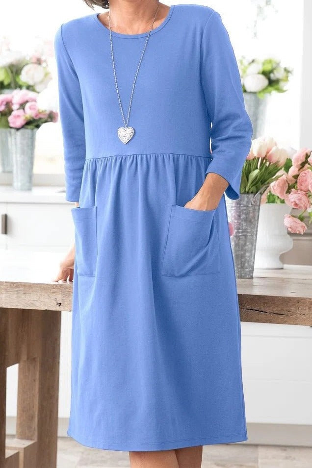 Women's Solid Color Midi Dress | Spring