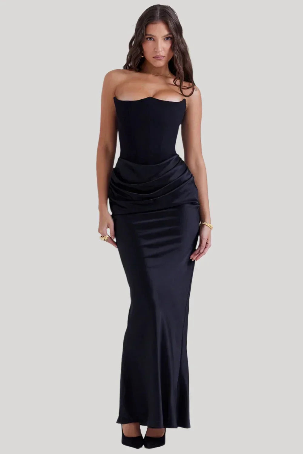 Women's strapless Wedding guest dress  | Maxi