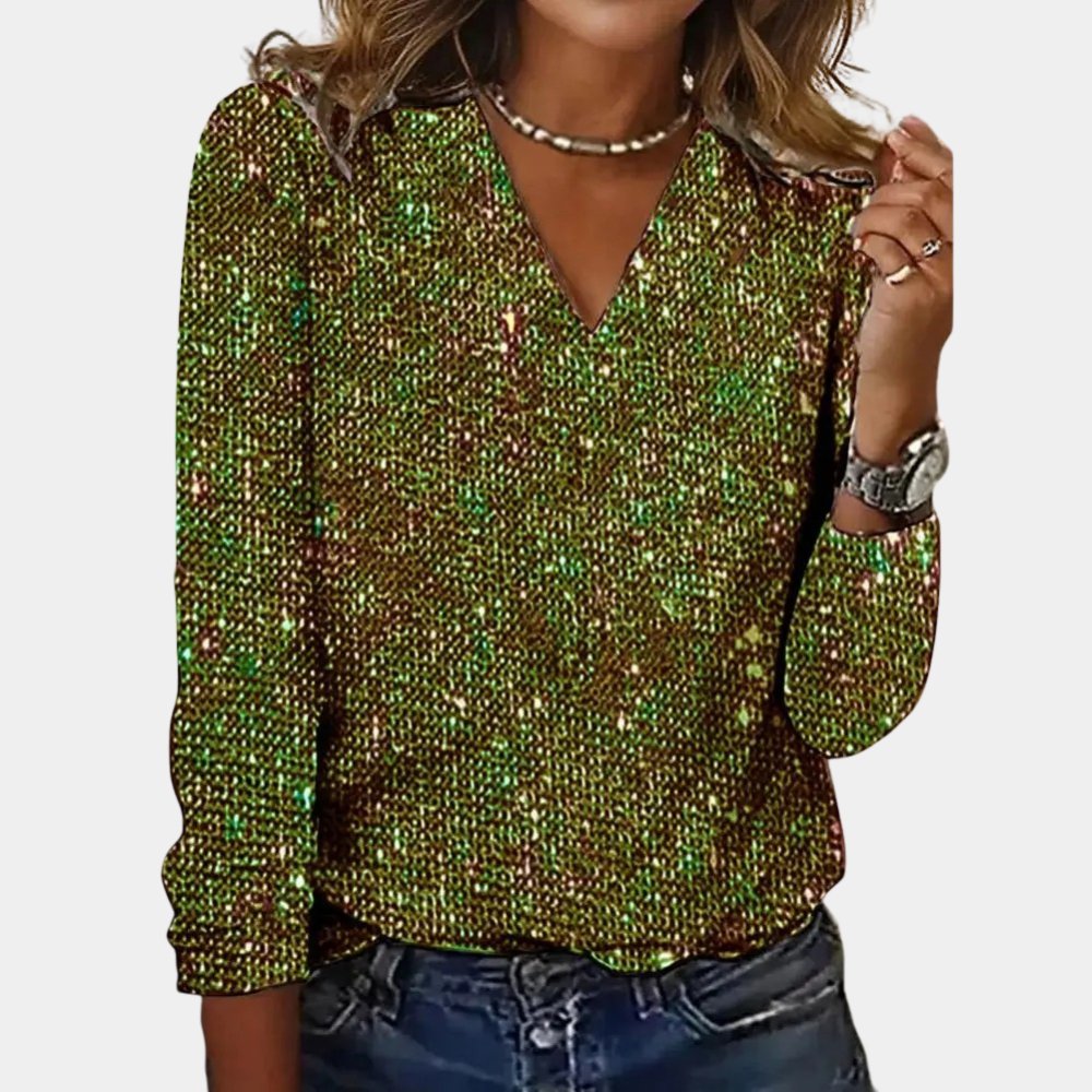 Women's Fancy Glitter Party Top| Long Sleeve